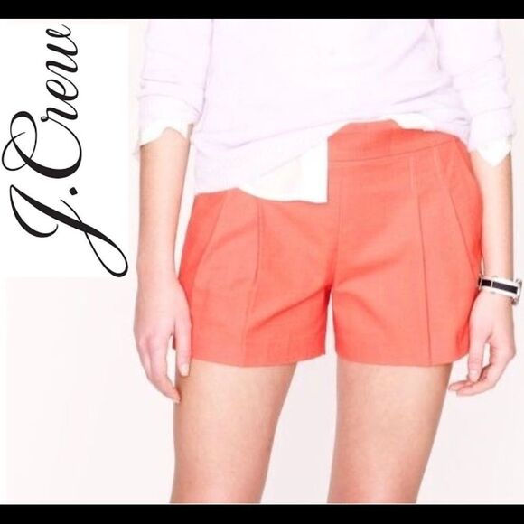 J.crew coral pink pleated shorts size 8 - Picture 1 of 9